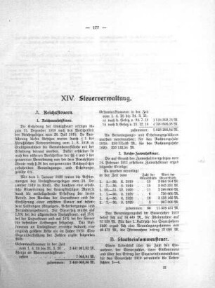 XIV. Steuerverwaltung