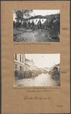 Gefangene Serben auf der Straße in Knic bei Kragujevac
