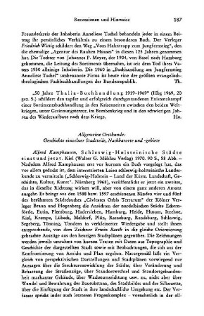 50 Jahre Thalia-Buchhandlung 1919-1969 : Hamburg, 1969