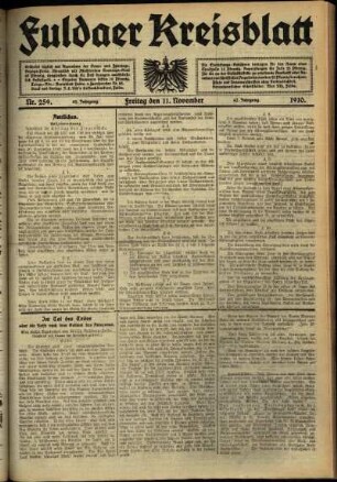 Ausgabe vom Freitag, den 11. November 1910.
