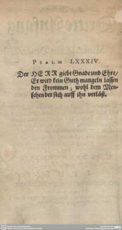 Psalm LXXXIV.