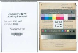 Entnazifizierung Fritz Neumann , geb. 08.12.1902 (Maurer)