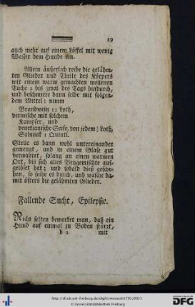 Fallende Sucht, Epilepsie.