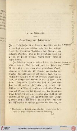 Zweiter Abschnitt: Entwicklung des Individuums