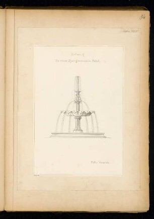 Springbrunnen in einem Garten Monatskonkurrenz Oktober 1865: Aufriss