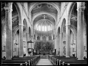 Bulach Katholische Sankt Cyriakus Kirche Innenansicht nach Westen (Chor)