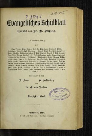 40: Evangelisches Schulblatt - 40.1896