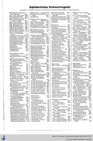 Alphabetisches Stichwortregister.