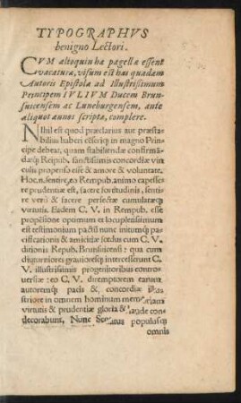 Typographus benigno Lectori.