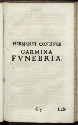 Hermanni Conringii Carmina Funebria.