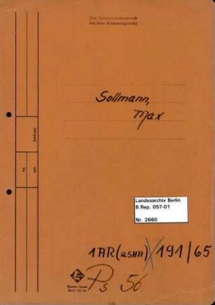 Personenheft Max Sollmann (*06.06.1904), SS-Standartenführer