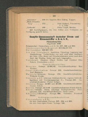 Dampfer-Genossenschaft deutscher Strom- und Binnenschiffer e. G. m. b. H.,