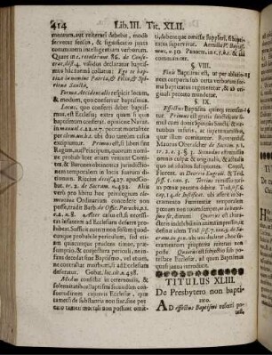 Titulus XLIII. De Presbytero non baptizato