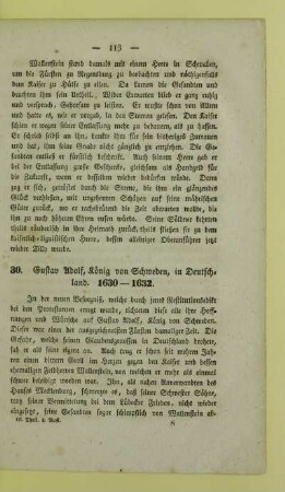 30. Gustav Adolf, Koenig von Schweden, in Deutschland. 1630-1632