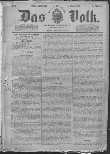 Titelseite einer Zeitung