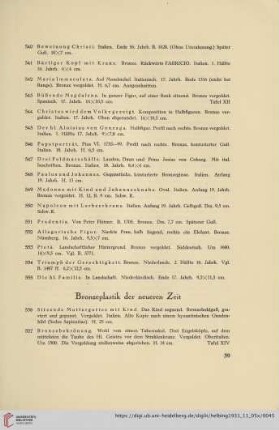 Bronzeplastik der neueren Zeit (Nr. 556-599)