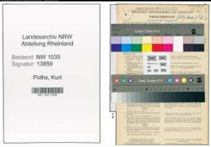 Entnazifizierung Kurt Poths , geb. 10.10.1919 (Vermessungstechniker)