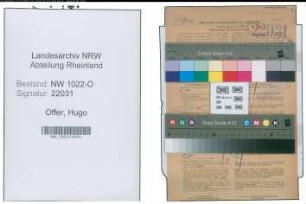 Entnazifizierung Hugo Offer , geb. 11.02.1901 (Bandwirker)