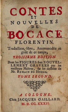 Contes Et Nouvelles De Bocace Florentin : Traduction libre, accommodée au goût de ce temps. 2