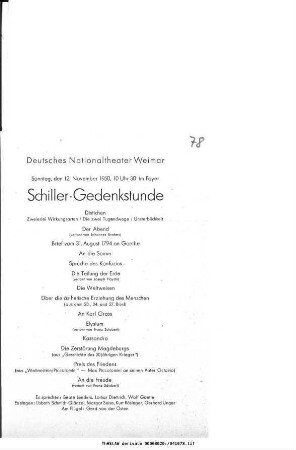 Schiller-Gedenkstunde