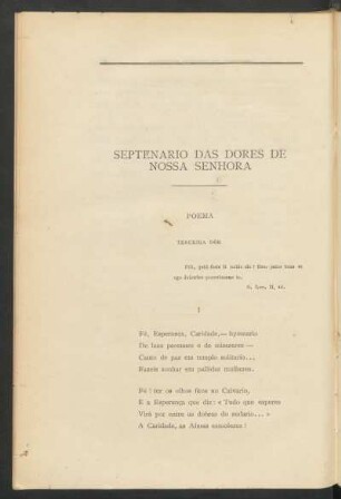 Septenário das Dores de Nossa Senhora : Poema