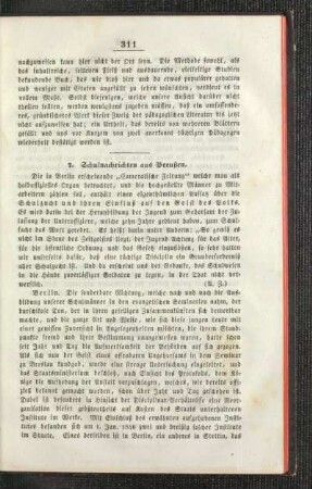 Schulnachrichten aus Preußen