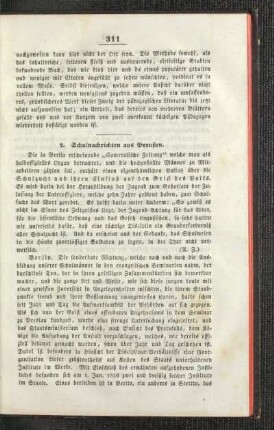 Schulnachrichten aus Preußen