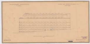 Fabrik Sigmund Goeritz AG, Chemnitz: Generalprojekt vom 7.2.1925, Straßenansicht Ost 1:200