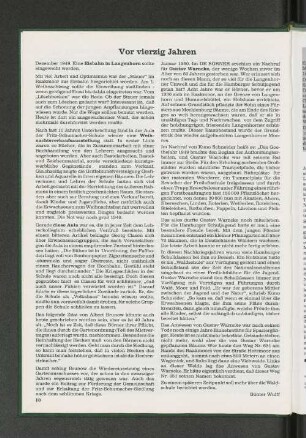 Vor vierzig Jahren