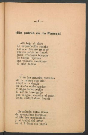 ¡Sin patria en la Pampa!