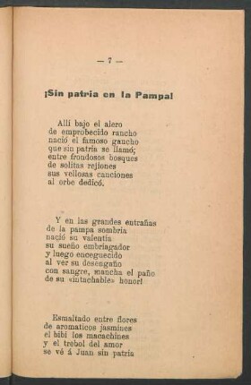 ¡Sin patria en la Pampa!