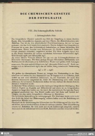VII. Die lichtempfindliche Schicht