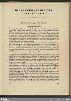 VII. Die lichtempfindliche Schicht