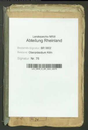 Ernennung des Oberpräsidenten und dessen Dienstverhältnisse.
