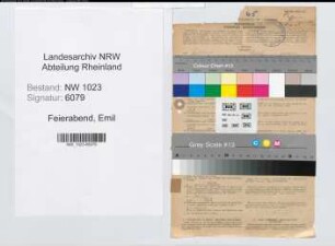 Entnazifizierung Emil Feierabend , geb. 09.10.1908 (Lampenmeister)