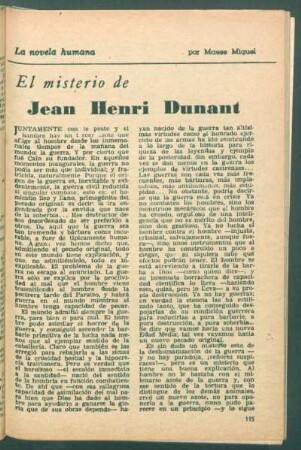 El misterio de Jean Henri Dunant : La novela humana