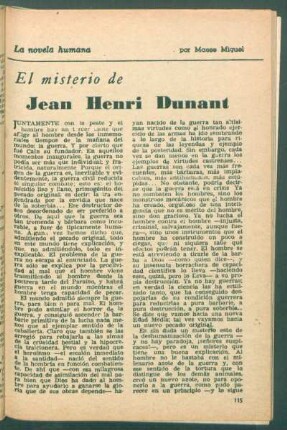 El misterio de Jean Henri Dunant : La novela humana