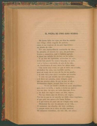 El poema de unos ojos negros