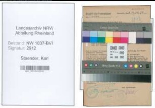 Entnazifizierung Karl Staender , geb. 06.08.1896 (Angestellter)