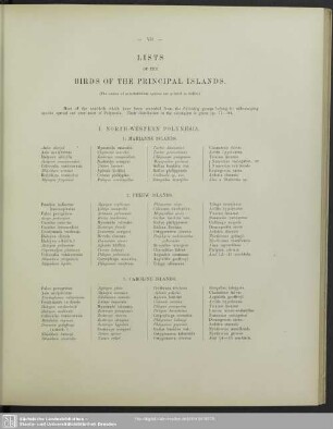Lists Of The Birds Of The Principal Islands
