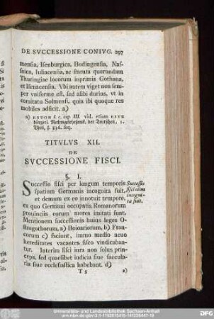 Titulus XII. De Successione Fisci.