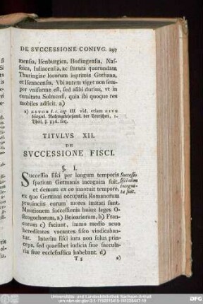 Titulus XII. De Successione Fisci.