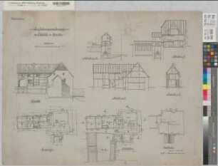 Gemen (Borken) Mühle Grundrisse, Ansichten, Schnitte 1906 1 : 100 65 x 84 Zeichnung Landsberg-Velensches Bauamt Landsberg-Velen
