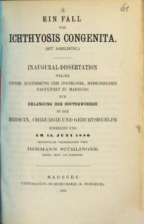 Ein Fall von Ichthyosis congenita