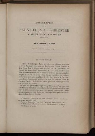 Monographie De La Faune Fluvio-Terrestre Du Miocène Supérieur De Cucuron