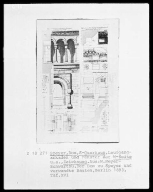 Dom Sankt Maria und Sankt Stephan zu Speyer: Südliches Querhaus: Laufarkaden und Fenster
