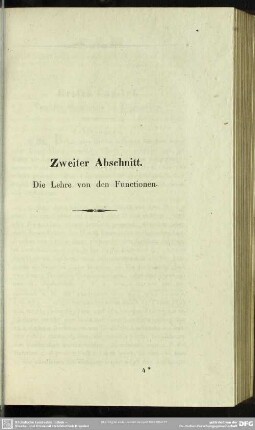Zweiter Abschnitt. Die Lehre von den Functionen