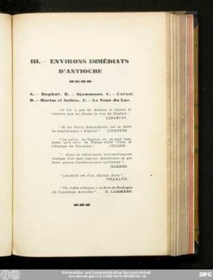 III.— Environs Immédiats D'Antioche