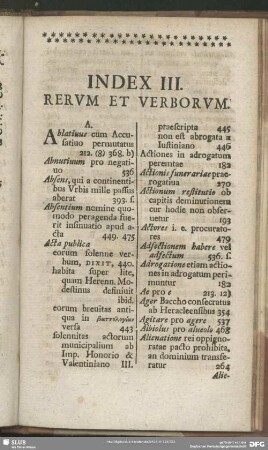 Index III. Rerum Et Verborum