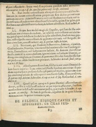 De Felonia Eiusque Causis Et Speciebus; Ob Quas feudum amittitur.